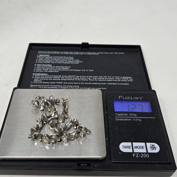 VAN DELL Vintage Sterling Silver Rhinestone Bracelet 12.71 Grams - Picture 7 of 7